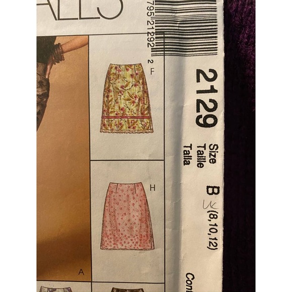 McCalls 2129 skirt sewing pattern sz 8 10 12 - Picture 2 of 6